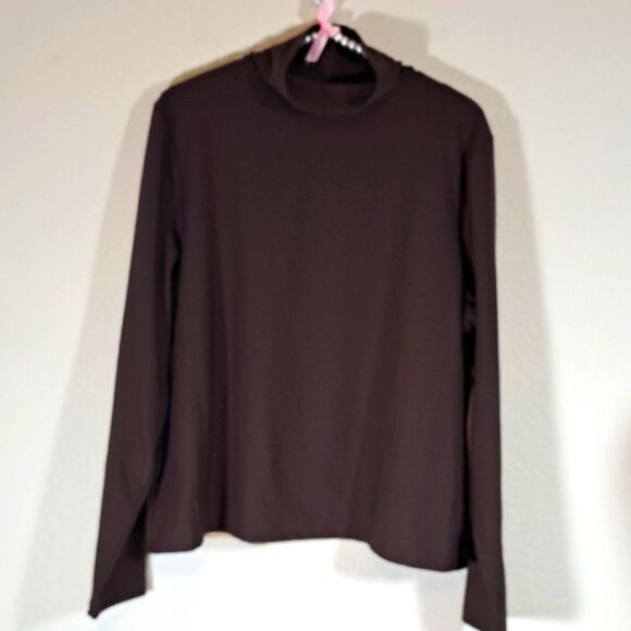 SPANX Tops - Spanx Top Size XL Base Brown Mock Neck Long Sleeve Shapewear Mock Neck Lined